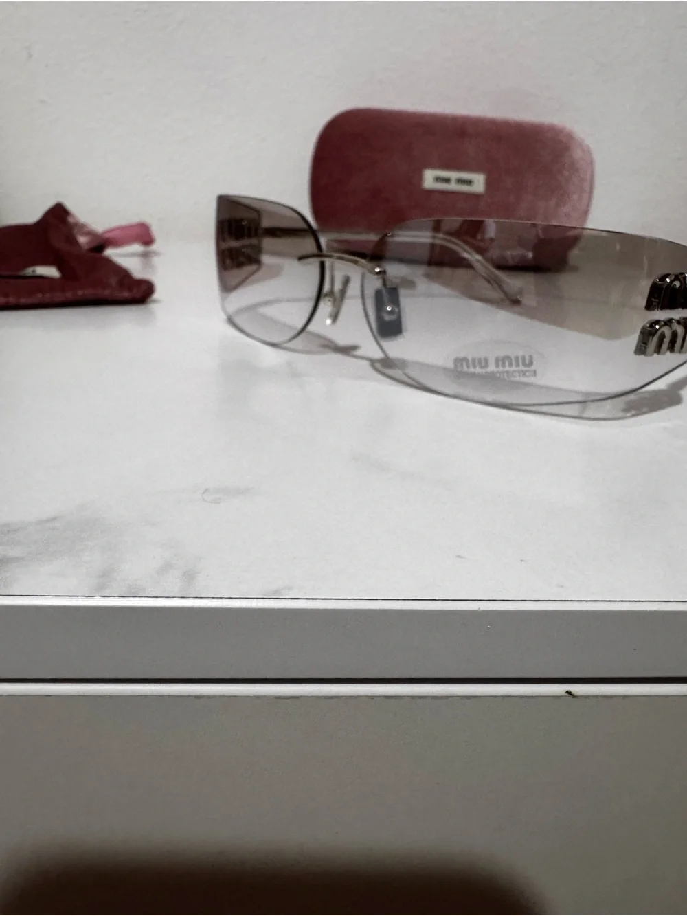 Miu Miu Rimless 2YK style  Sunglasses SIlver